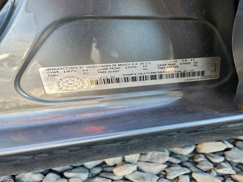 Продажа на аукционе авто 2012 Volkswagen Jetta, vin: 3VWPX7AJ7CM638321, номер лота: 97794605