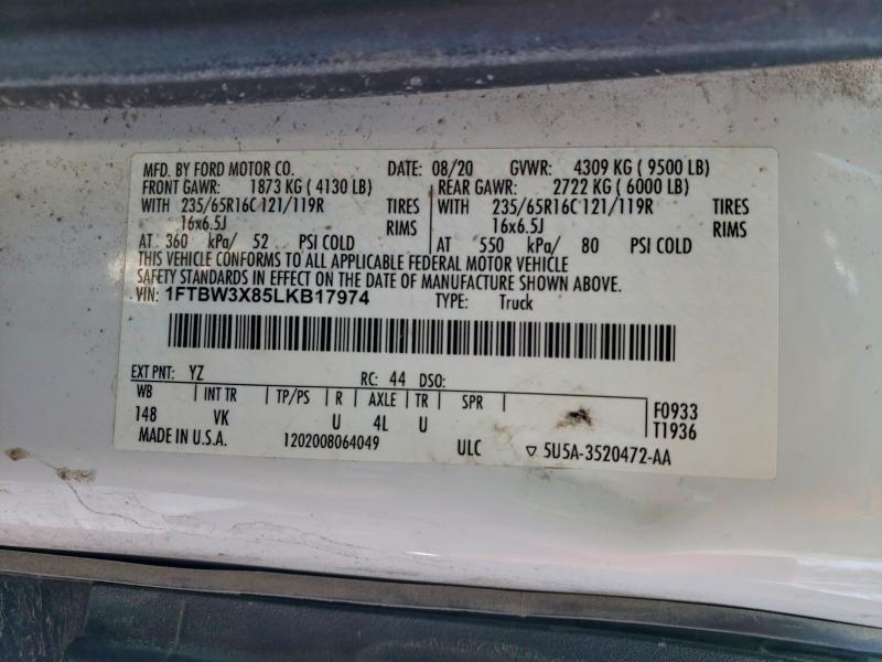 Продаж на аукціоні авто 2020 Ford Transit, vin: 1FTBW3X85LKB17974, номер лоту: 96828625