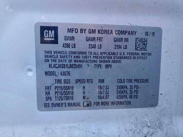 Продаж на аукціоні авто 2020 Buick Encore Pre, vin: KL4CJASB1LB025491, номер лоту: 90105245
