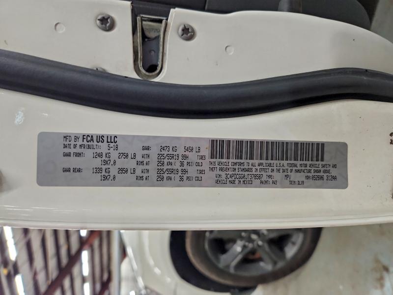 2018 Dodge Journey Cr მანქანა იყიდება აუქციონზე, vin: 3C4PDCGG0JT378587, აუქციონის ნომერი: 96451015