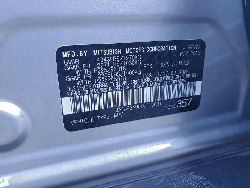 95194095 :رقم المزاد ، JA4AP3AU0LU015091 vin ، 2020 Mitsubishi Outlander Sport مزاد بيع