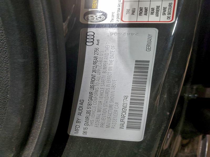 97976455 :رقم المزاد ، WAUFFAFC8GN031748 vin ، 2016 Audi A6 مزاد بيع