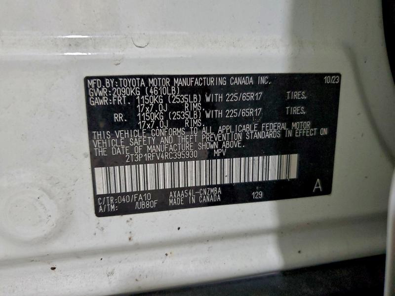 Продаж на аукціоні авто 2024 Toyota Rav4 Xle, vin: 2T3P1RFV4RC395930, номер лоту: 98320895