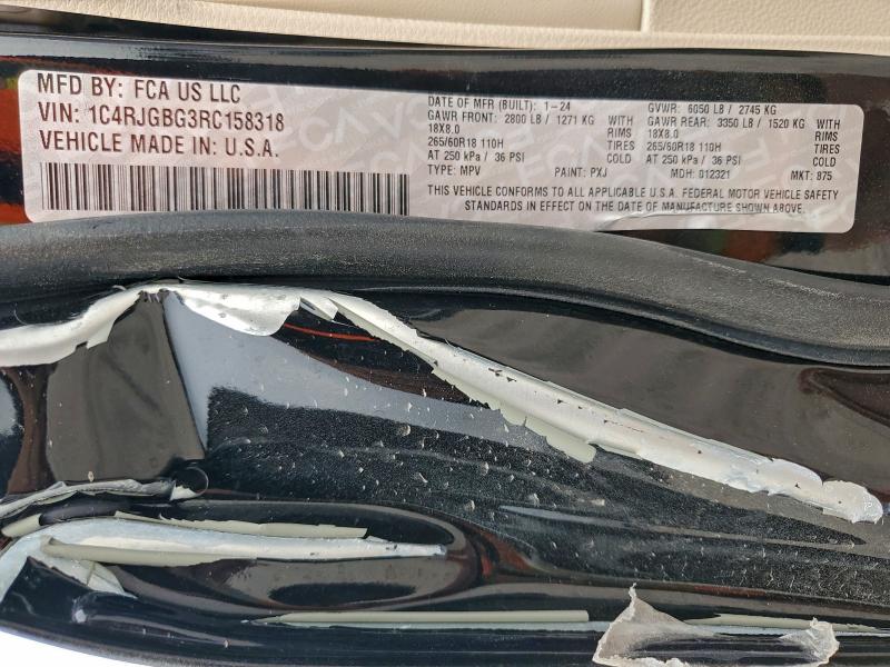 2024 Jeep Grand Cher მანქანა იყიდება აუქციონზე, vin: 1C4RJGBG3RC158318, აუქციონის ნომერი: 98379605