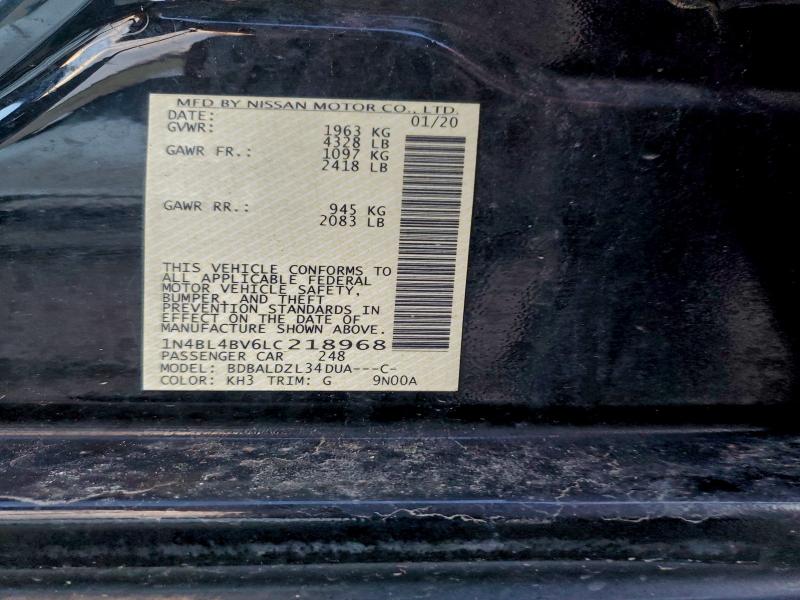 Продаж на аукціоні авто 2020 Nissan Altima, vin: 1N4BL4BV6LC218968, номер лоту: 97136765