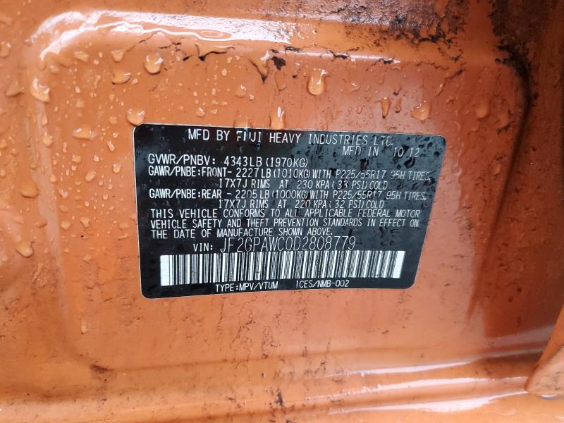Продаж на аукціоні авто 2013 Subaru Xv Crosstrek, vin: JF2GPAWC0D2808779, номер лоту: 97436635