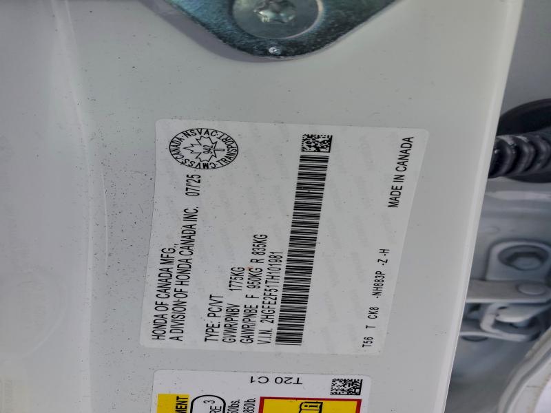 Aukcja sprzedaży 2026 Honda Civic Spor, vin: 2HGFE2F51TH101981, numer aukcji: 97187975
