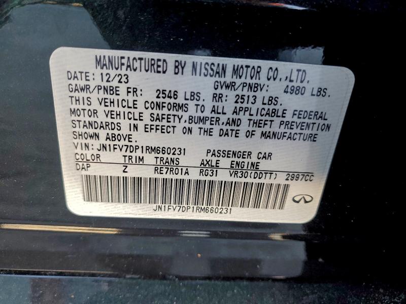 2024 Infiniti Q50 მანქანა იყიდება აუქციონზე, vin: JN1FV7DP1RM660231, აუქციონის ნომერი: 95015125