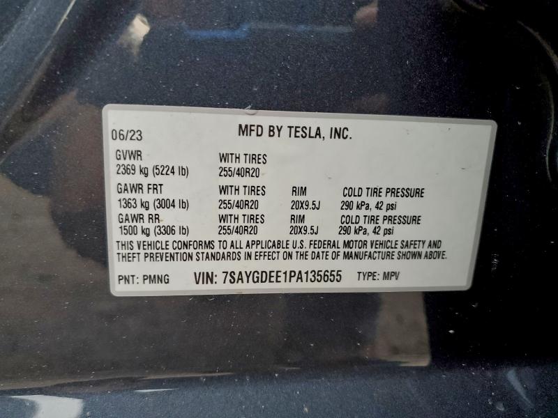 97801625 :رقم المزاد ، 7SAYGDEE1PA135655 vin ، 2023 Tesla Model Y مزاد بيع