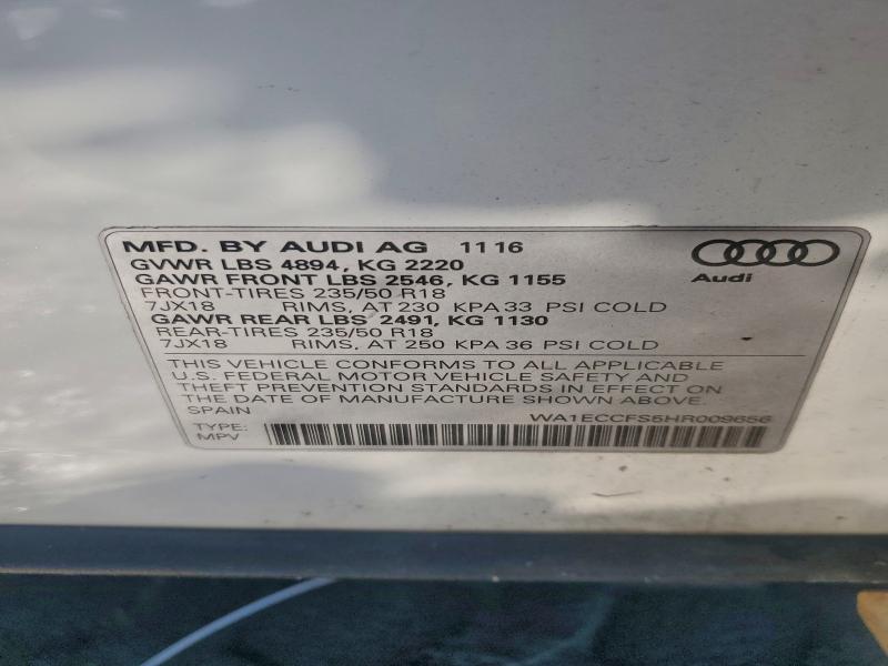 Aukcja sprzedaży 2017 Audi Q3 Premium, vin: WA1ECCFS5HR009656, numer aukcji: 97565705
