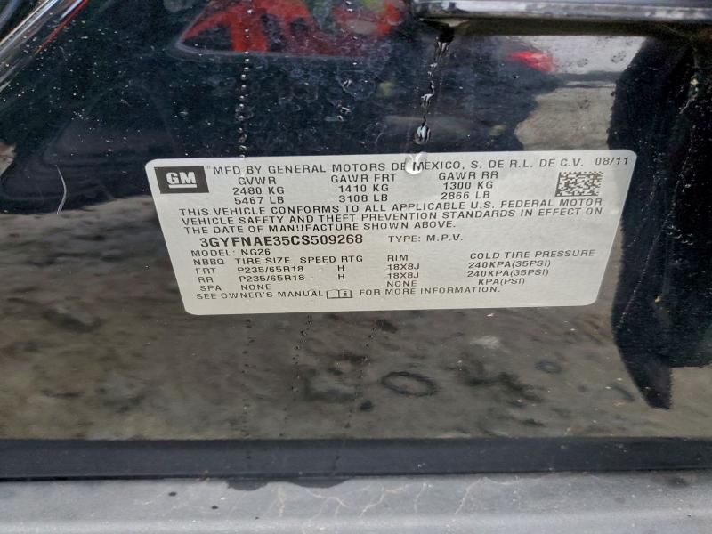 2012 Cadillac Srx მანქანა იყიდება აუქციონზე, vin: 3GYFNAE35CS509268, აუქციონის ნომერი: 95504885