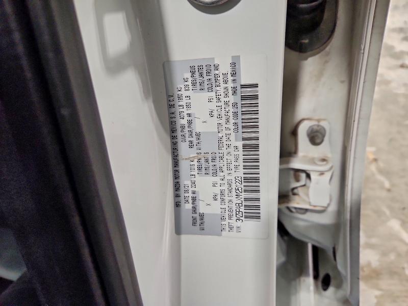 Aukcja sprzedaży 2021 Mazda 3 Select, vin: 3MZBPABLXMM251223, numer aukcji: 95316275