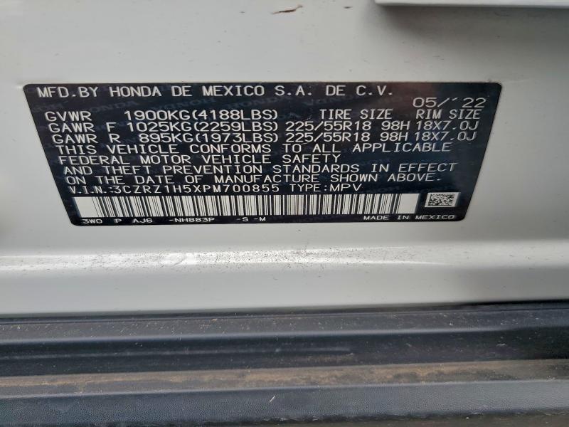 Продажа на аукционе авто 2023 Honda Hr-v, vin: 3CZRZ1H5XPM700855, номер лота: 97883845