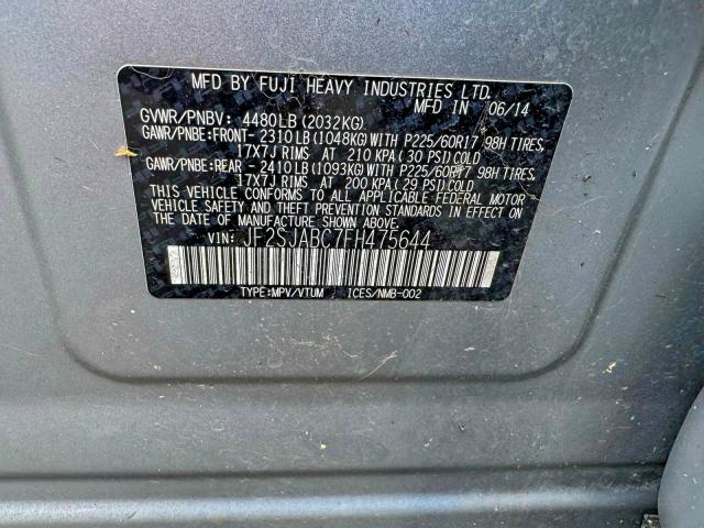 98297435 :رقم المزاد ، JF2SJABC7FH475644 vin ، 2015 Subaru Forester 2 مزاد بيع