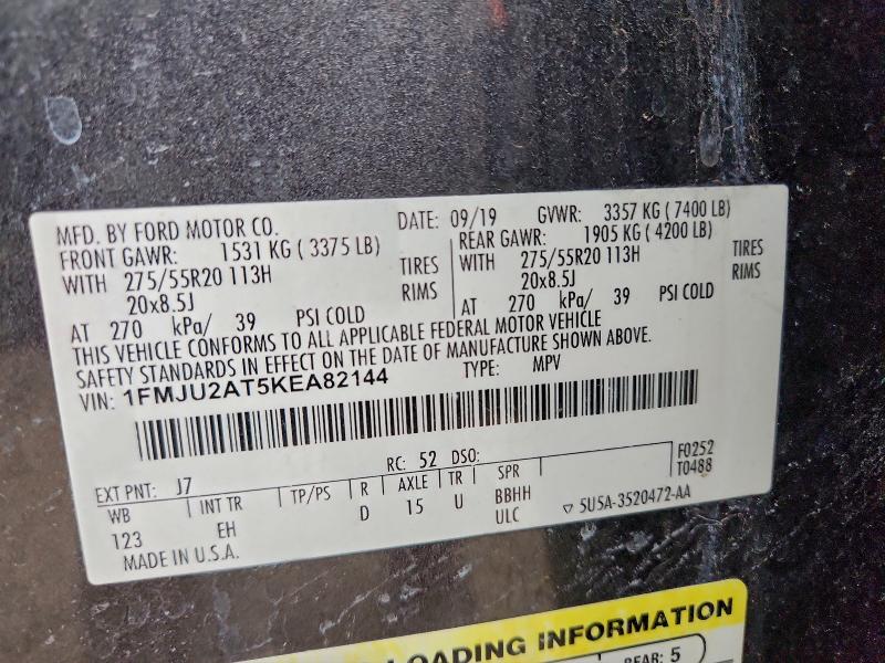97669555 :رقم المزاد ، 1FMJU2AT5KEA82144 vin ، 2019 Ford Expedition مزاد بيع