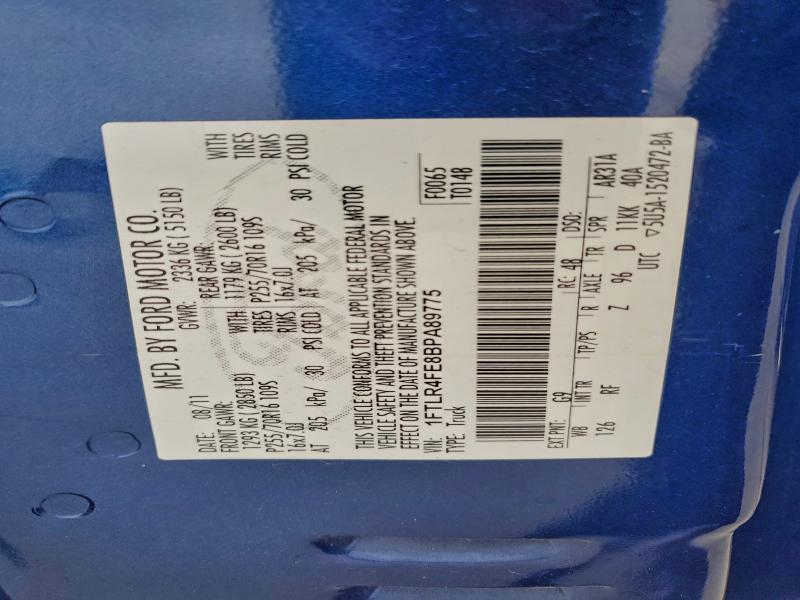 2011 Ford Ranger მანქანა იყიდება აუქციონზე, vin: 1FTLR4FE8BPA89775, აუქციონის ნომერი: 94766665