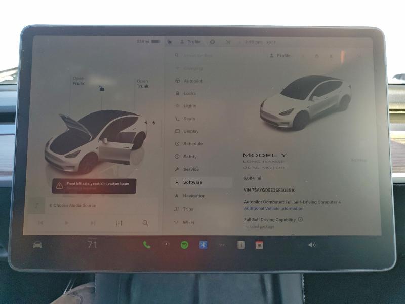 96744935 :رقم المزاد ، 7SAYGDEE3SF308510 vin ، 2025 Tesla Model Y مزاد بيع