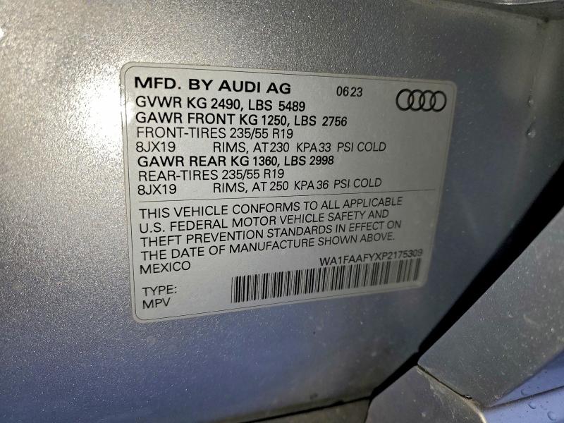 94467275 :رقم المزاد ، WA1FAAFYXP2175309 vin ، 2023 Audi Q5 مزاد بيع