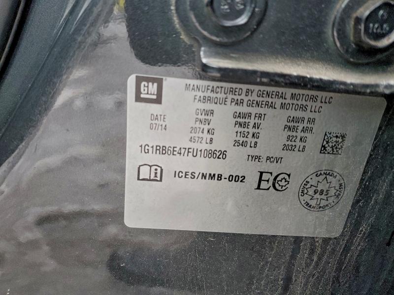 Продаж на аукціоні авто 2015 Chevrolet Volt, vin: 1G1RB6E47FU108626, номер лоту: 98127205