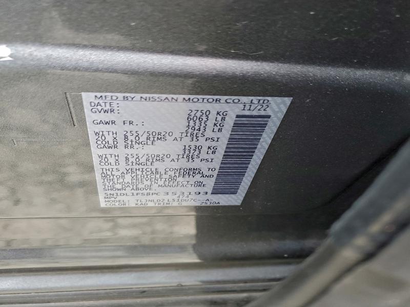 Продажа на аукционе авто 2023 Infiniti Qx60, vin: 5N1DL1FS8PC353193, номер лота: 95620945