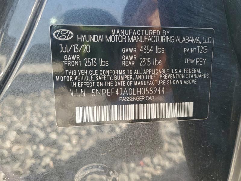 Aukcja sprzedaży 2020 Hyundai Sonata, vin: 5NPEF4JA0LH058944, numer aukcji: 97186165