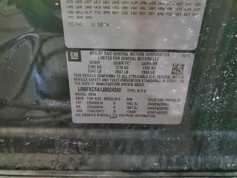 94823655 :رقم المزاد ، LRBFXCSA1JD024300 vin ، 2018 Buick Envision مزاد بيع