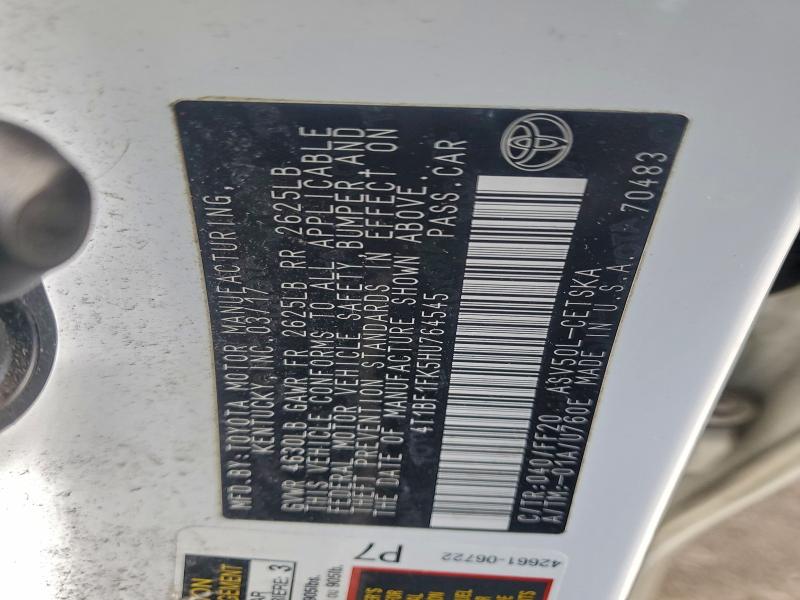Продажа на аукционе авто 2017 Toyota Camry, vin: 4T1BF1FK5HU764545, номер лота: 96720365