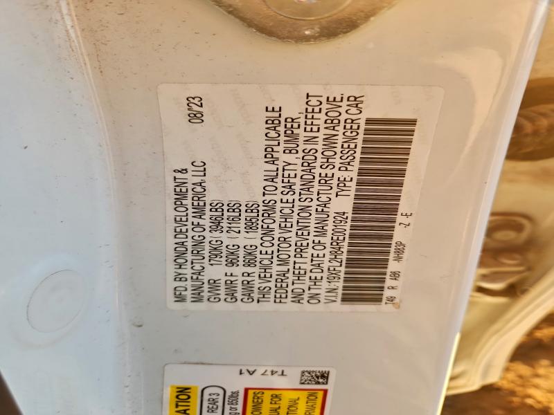 95165345 :رقم المزاد ، 19XFL2H84RE001924 vin ، 2024 Honda Civic مزاد بيع