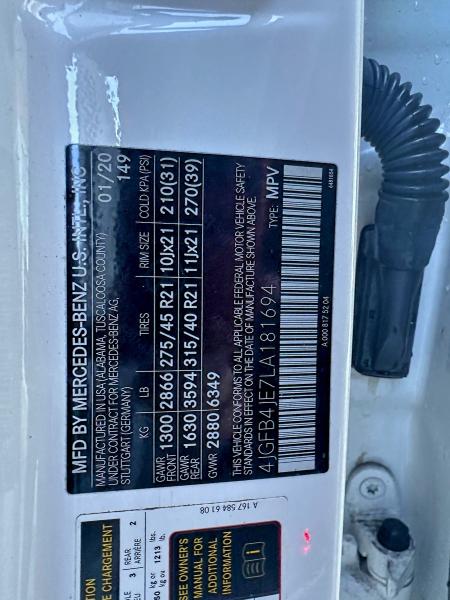 2020 Mercedes-benz Gle 350 მანქანა იყიდება აუქციონზე, vin: 4JGFB4JE7LA181694, აუქციონის ნომერი: 99541125