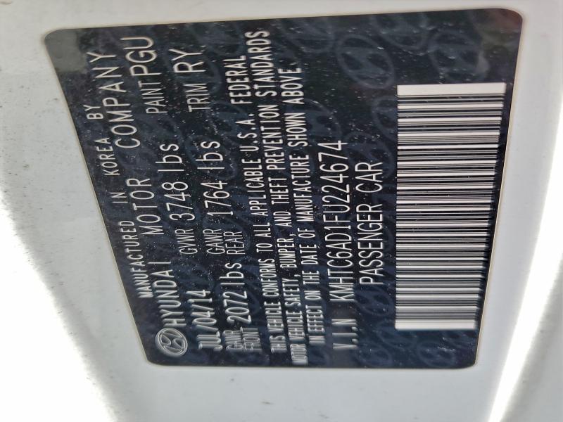 2015 Hyundai Veloster მანქანა იყიდება აუქციონზე, vin: KMHTC6AD1FU224674, აუქციონის ნომერი: 96931215