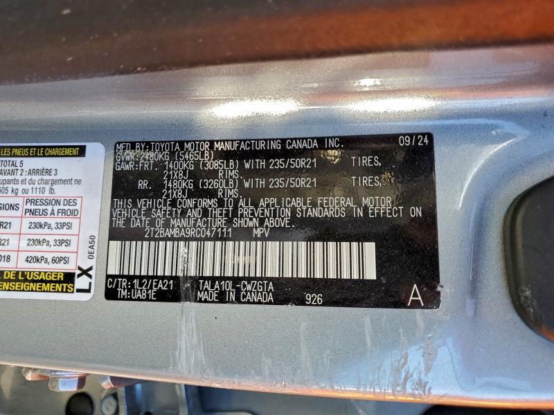 97817345 :رقم المزاد ، 2T2BAMBA9RC047111 vin ، 2024 Lexus Rx 350 Bas مزاد بيع
