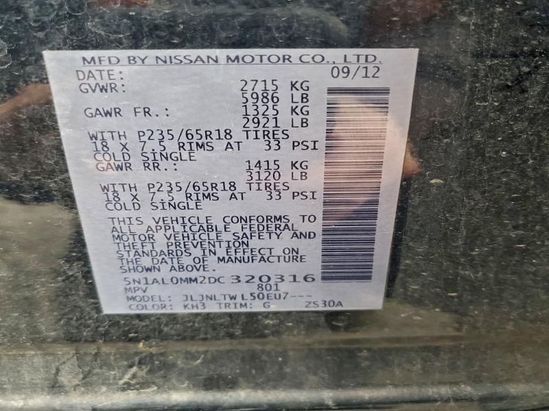 Продаж на аукціоні авто 2013 Infiniti Jx35, vin: 5N1AL0MM2DC320316, номер лоту: 97548755