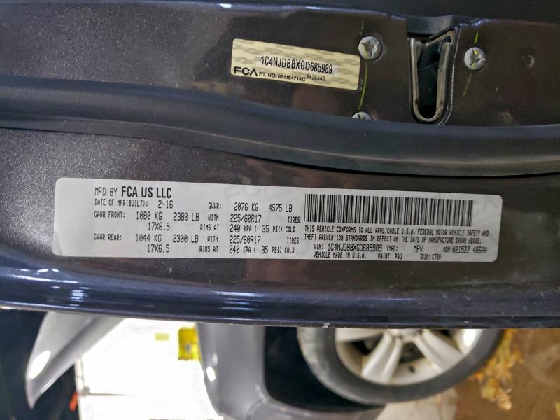 Продаж на аукціоні авто 2016 Jeep Compass, vin: 1C4NJDBBXGD685989, номер лоту: 94731305