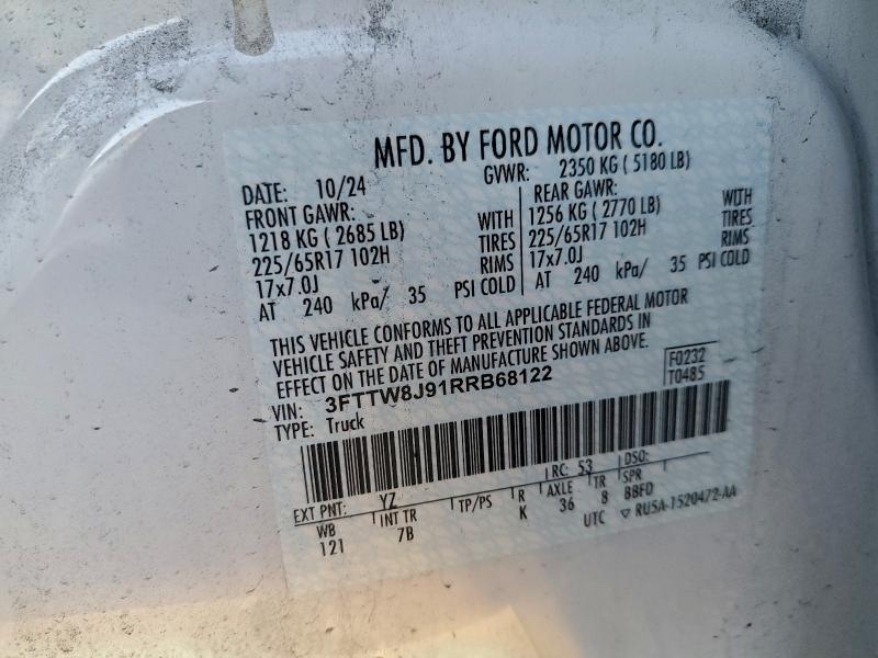Продажа на аукционе авто 2024 Ford Maverick X, vin: 3FTTW8J91RRB68122, номер лота: 94722645