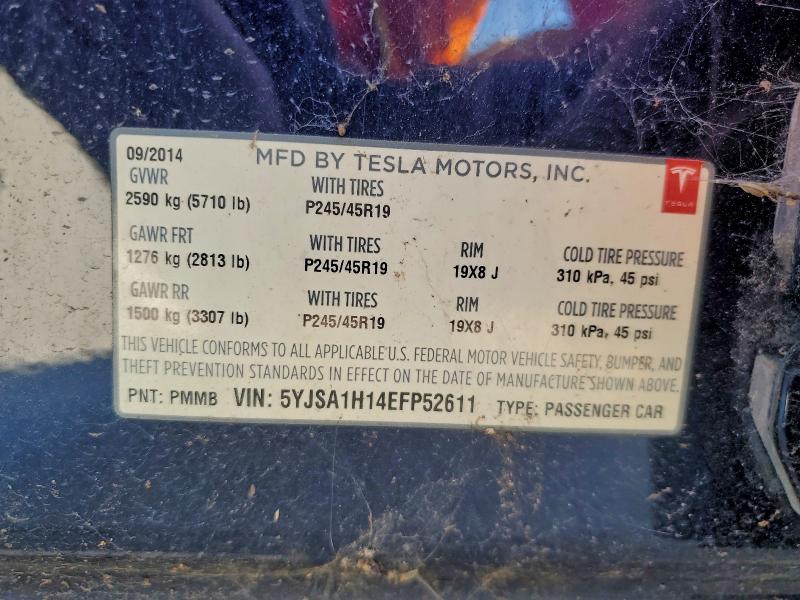 Продаж на аукціоні авто 2014 Tesla Model S, vin: 5YJSA1H14EFP52611, номер лоту: 97804735