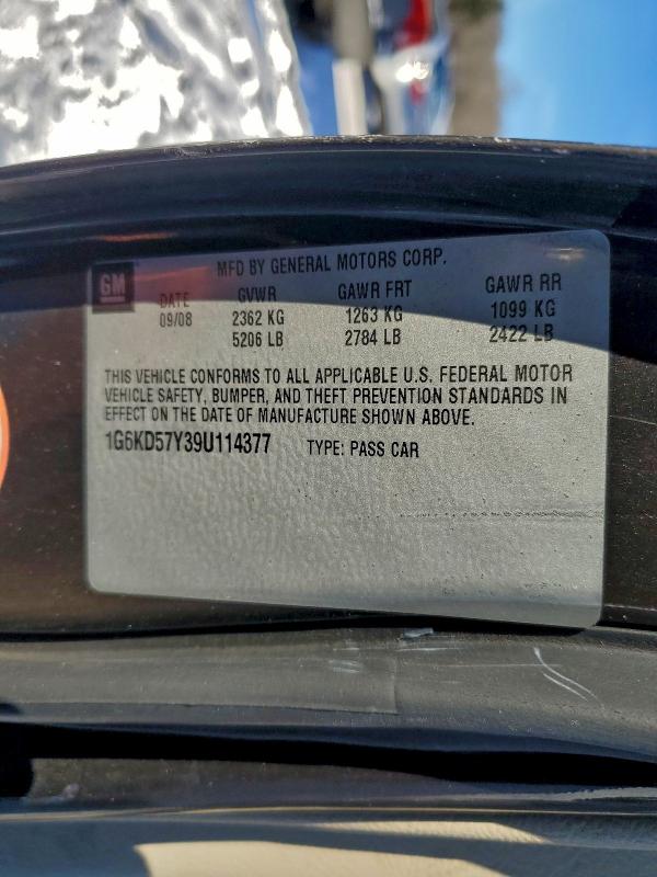 96333735 :رقم المزاد ، 1G6KD57Y39U114377 vin ، 2009 Cadillac Dts مزاد بيع