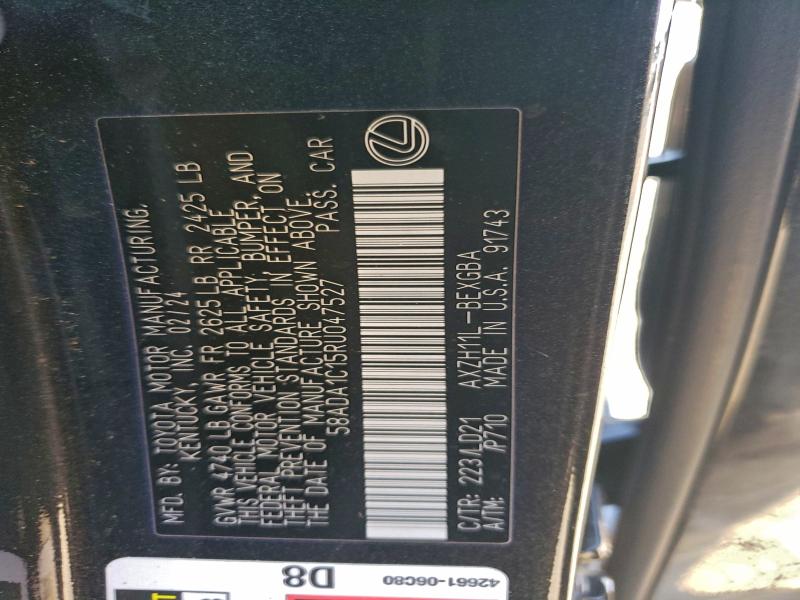 95500675 :رقم المزاد ، 58ADA1C15RU047527 vin ، 2024 Lexus Es300h مزاد بيع