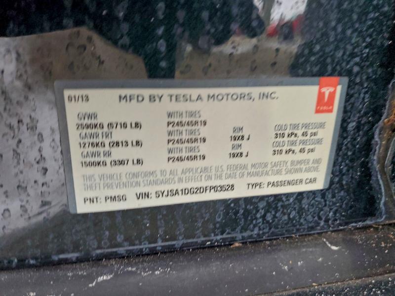 Aukcja sprzedaży 2013 Tesla Model S, vin: 5YJSA1DG2DFP03528, numer aukcji: 96070665