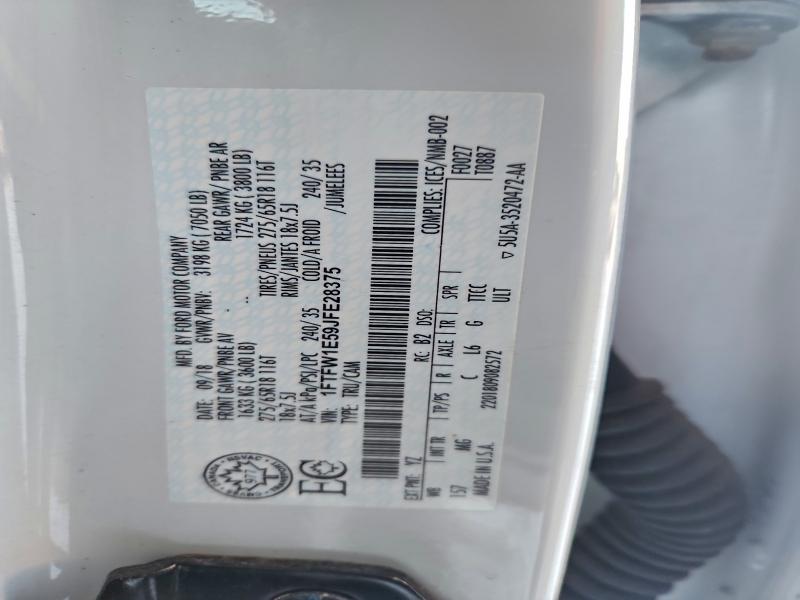Aukcja sprzedaży 2018 Ford F150, vin: 1FTFW1E59JFE28375, numer aukcji: 96813615