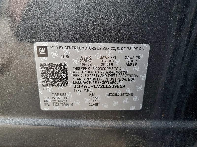 2020 Gmc Terrain მანქანა იყიდება აუქციონზე, vin: 3GKALPEV2LL239859, აუქციონის ნომერი: 97047225