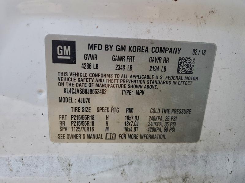 Продажа на аукционе авто 2018 Buick Encore, vin: KL4CJASB8JB653402, номер лота: 97435355