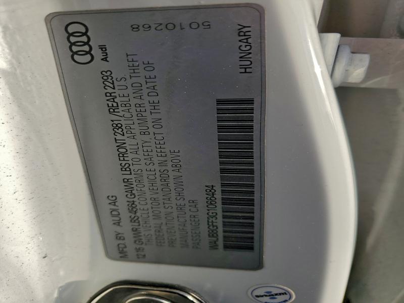 98037525 :رقم المزاد ، WAUB8GFF3G1066484 vin ، 2016 Audi A3 مزاد بيع