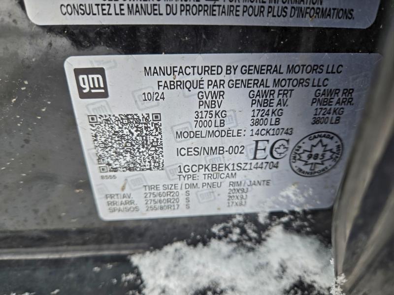 97157535 :رقم المزاد ، 1GCPKBEK1SZ144704 vin ، 2025 Chevrolet Silverado مزاد بيع