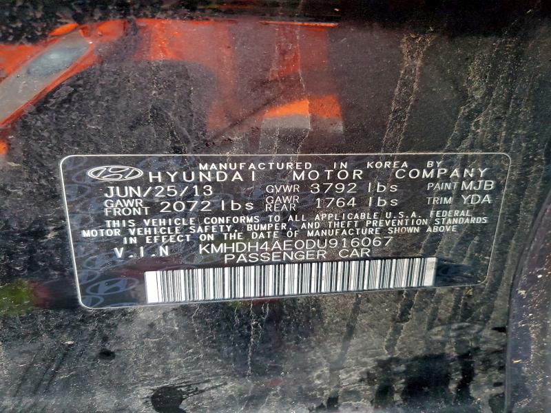 Aukcja sprzedaży 2013 Hyundai Elantra, vin: KMHDH4AE0DU916067, numer aukcji: 97197885