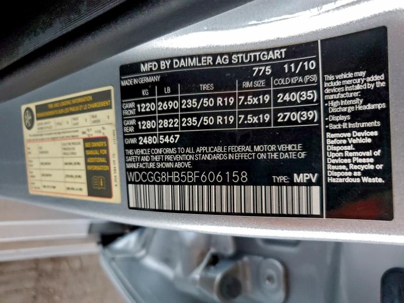 94365875 :رقم المزاد ، WDCGG8HB5BF606158 vin ، 2011 Mercedes-benz Glk 350 4m مزاد بيع