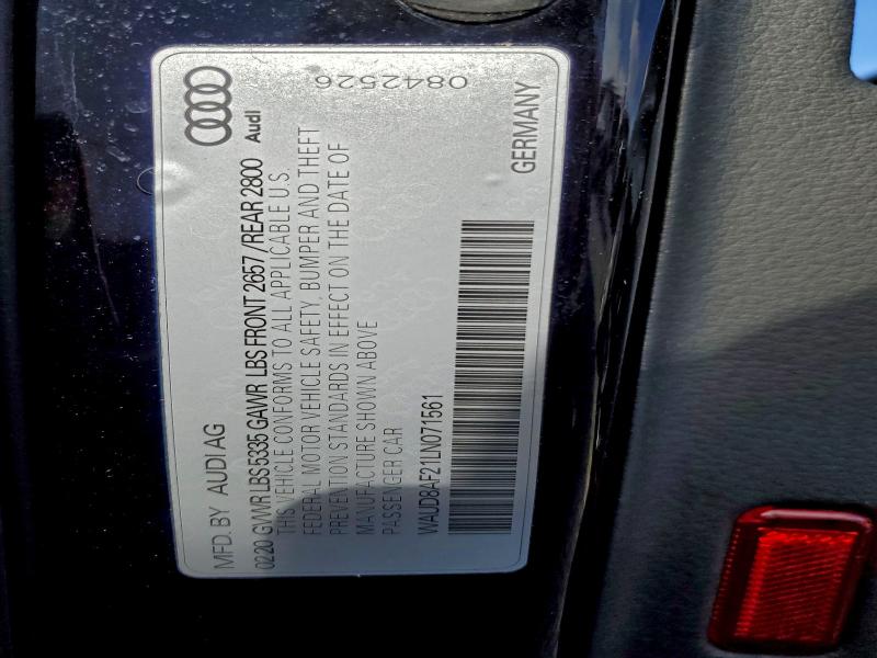 95190415 :رقم المزاد ، WAUD8AF21LN071561 vin ، 2020 Audi A6 Premium مزاد بيع