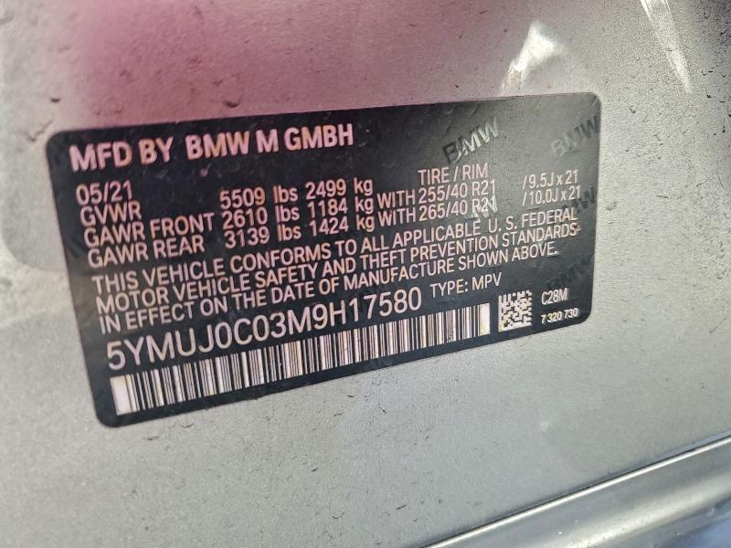 95285755 :رقم المزاد ، 5YMUJ0C03M9H17580 vin ، 2021 Bmw X4 مزاد بيع