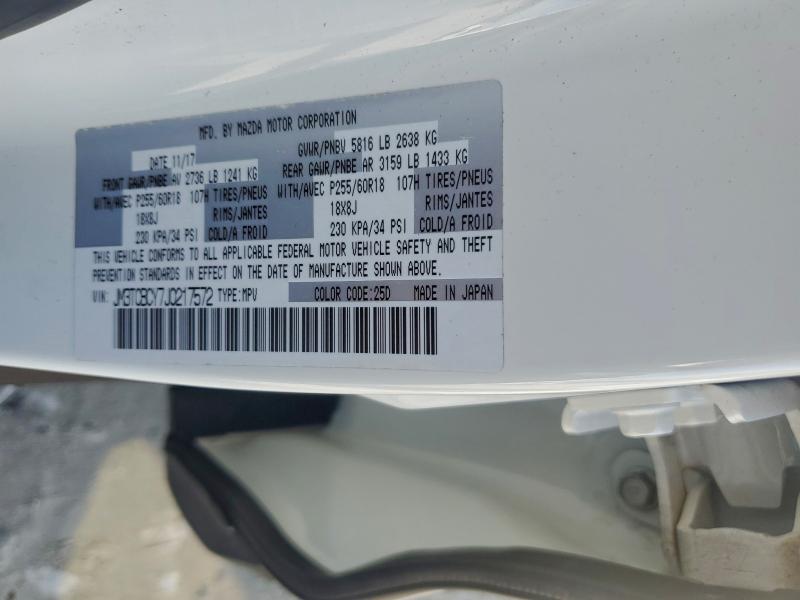 96738025 :رقم المزاد ، JM3TCBCY7J0217572 vin ، 2018 Mazda Cx-9 مزاد بيع