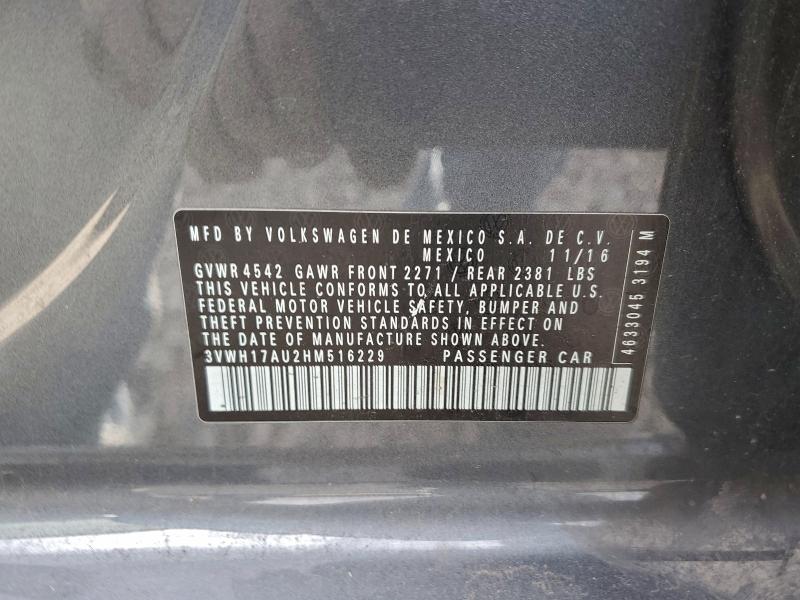 Auction sale of the 2017 Volkswagen Golf Alltrack, vin: 3VWH17AU2HM516229, lot number: 94998655