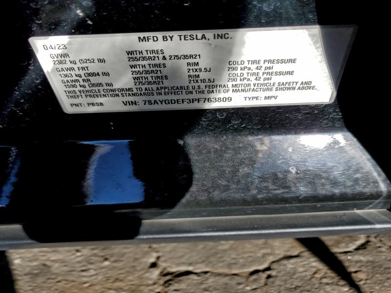 Продажа на аукционе авто 2023 Tesla Model Y, vin: 7SAYGDEF3PF763809, номер лота: 96000815